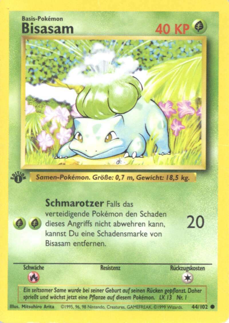 1999 Pokemon German 44 Bisasam Bulbasaur 1st Edition | eBay
