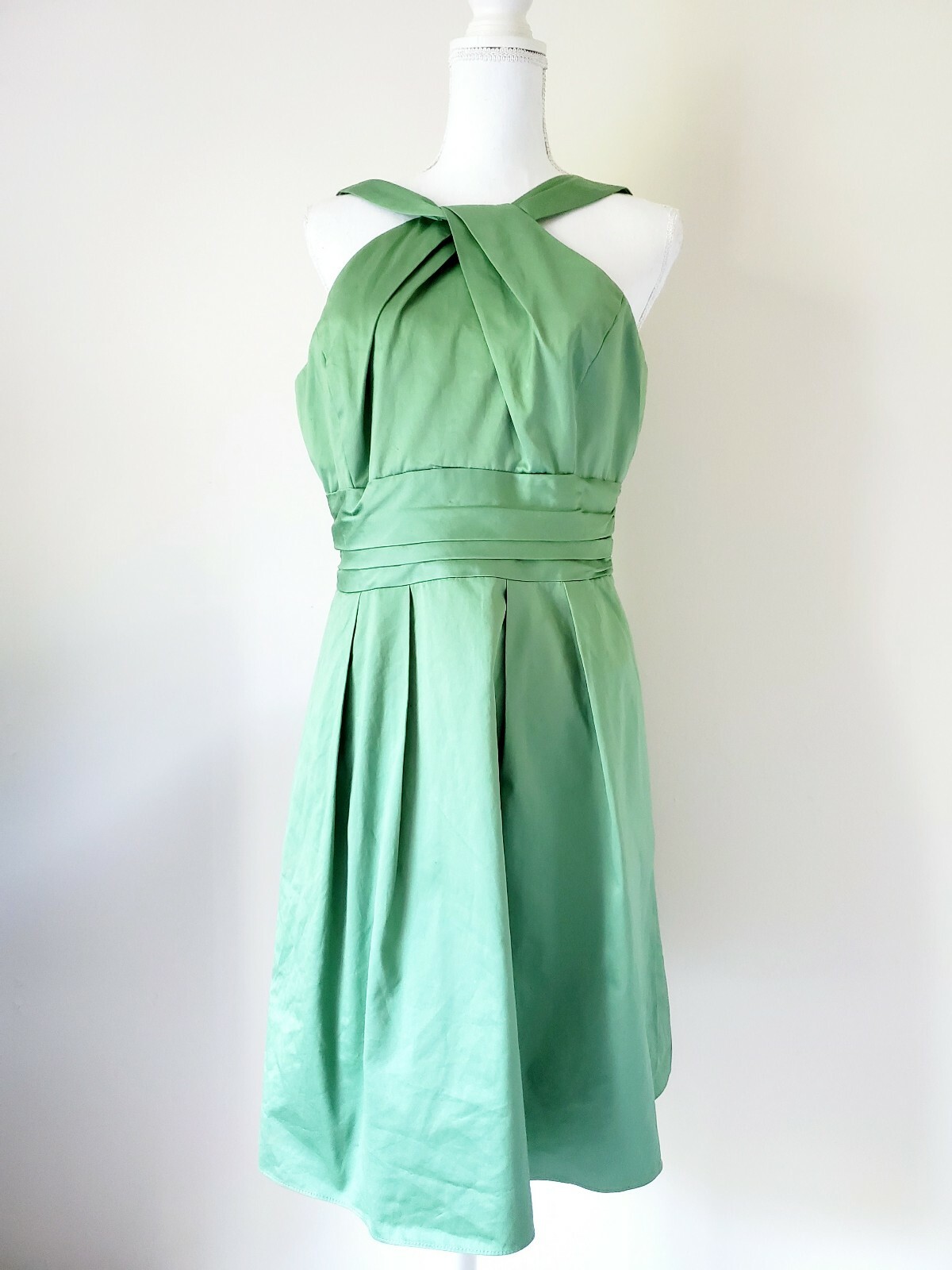 David Bridal Green Bridesmaid Dress Ruched Women Size… Gem