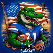 (2) Florida Gators Waterproof Vinyl Stickers 4x4 The Swamp US Flag Design Decals