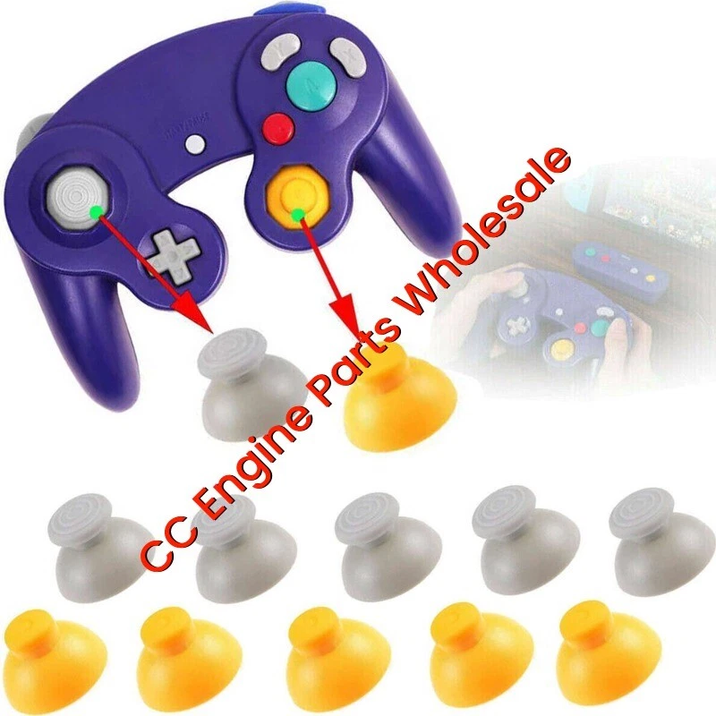 2x Tappo Pollice Ricambio Per Controller Nintendo GameCube – Grigio, Nuovo, Levetta Analogica