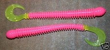 4" Ring Worm Disc Body Bubblegum Chart Tail Bass Walleye Plastic 50 pack bulk