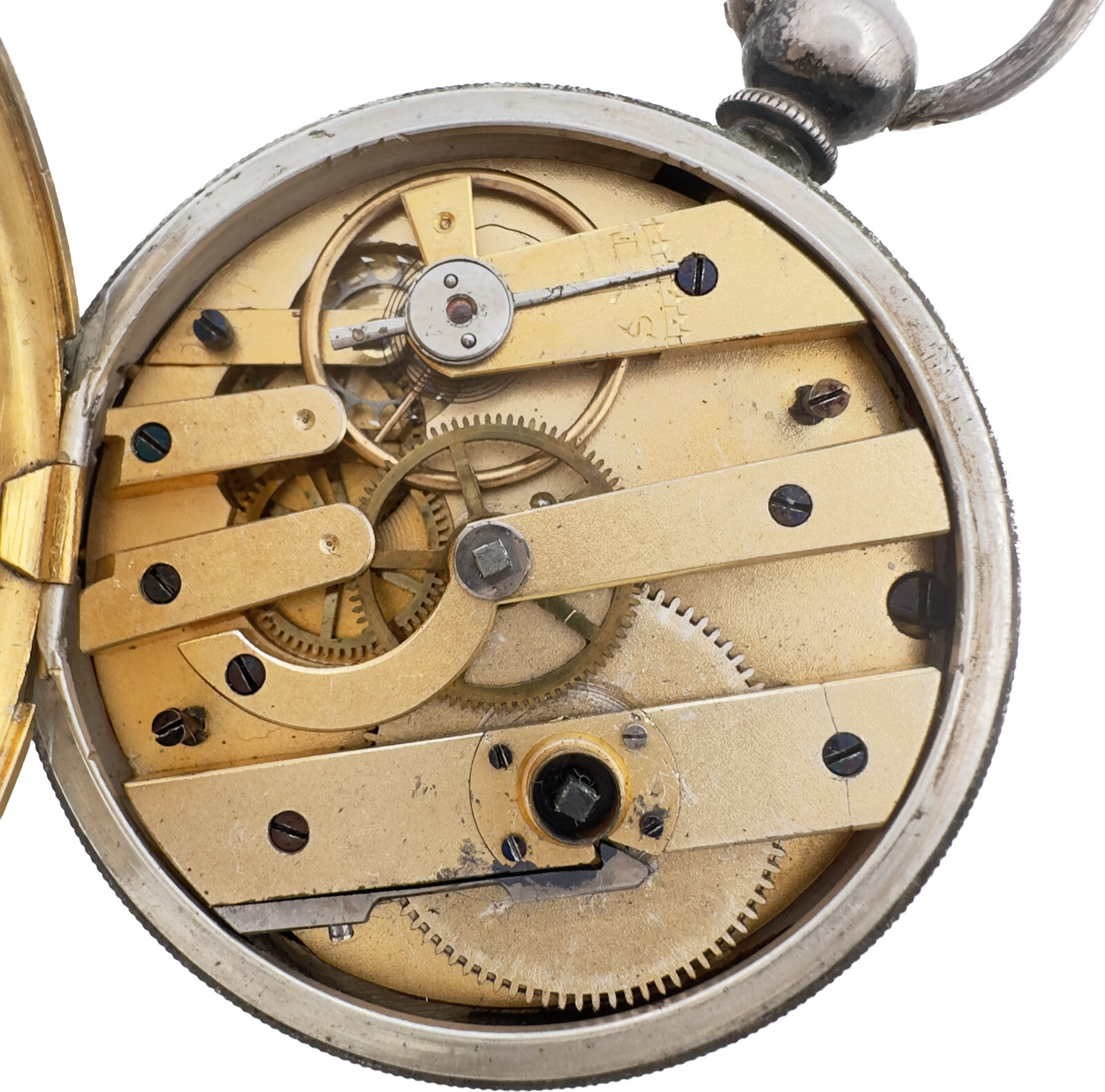 Antique MJ Tobias Key Wind Cylinder Escapement Hunter Pocket Watch