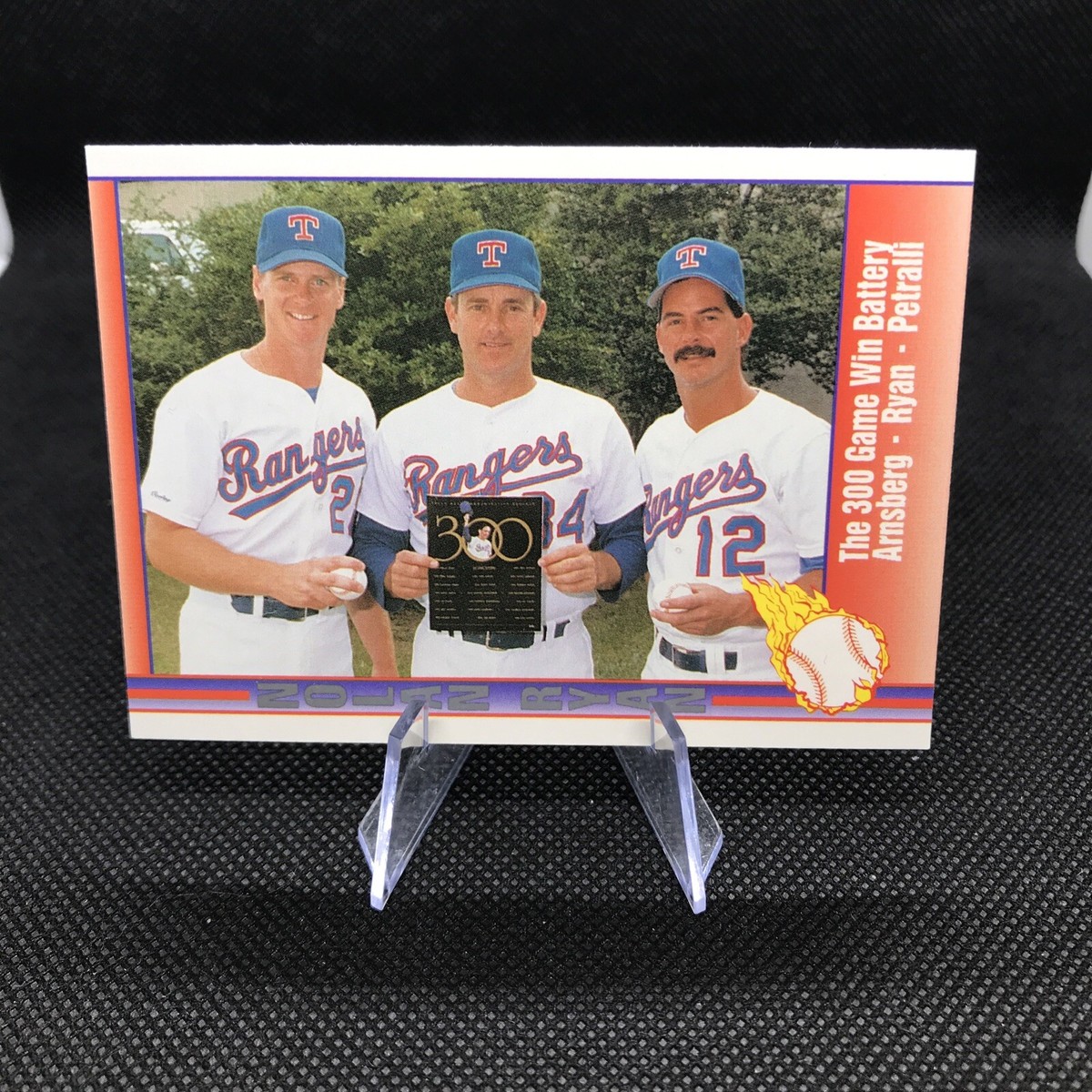 NOLAN RYAN The 300 Game Win Battery 1991 Pacific Baseball Card #68