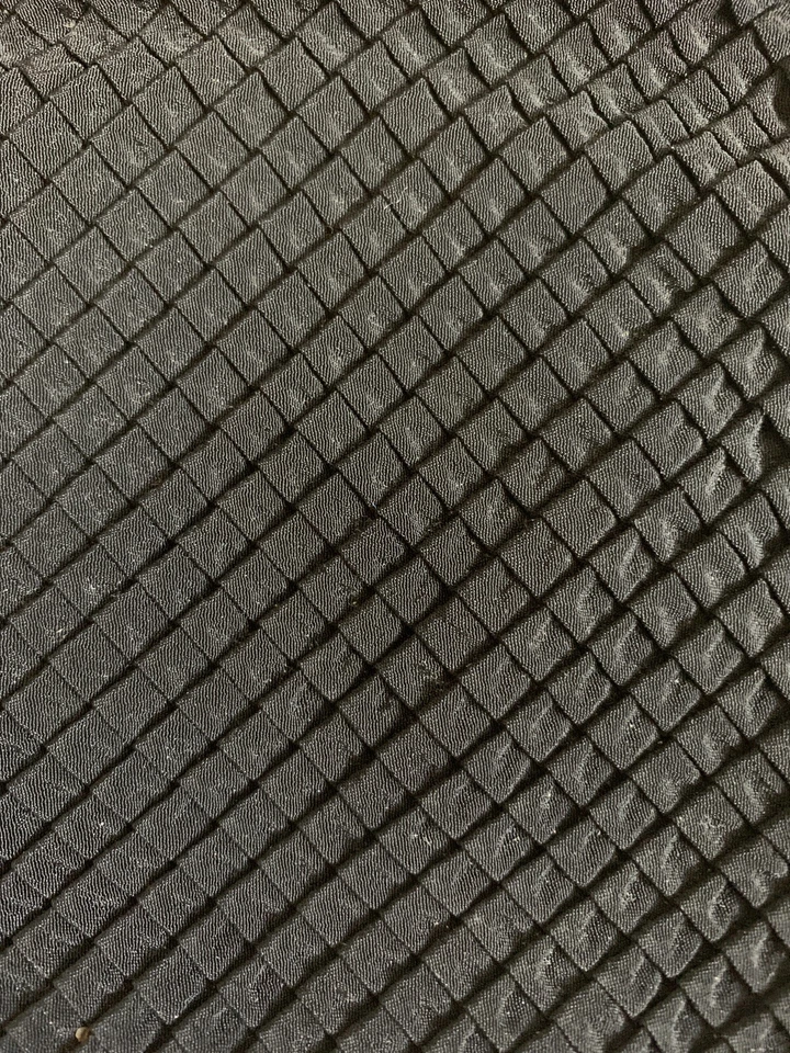 Vtg 50s 60s Black Cotton Gold Chain Matching Mirror Diamanté London Mod Handbag - Image 2 of 4