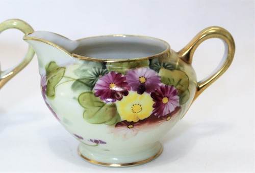 Vintage TE-OH Nippon Creamer & Sugar Bowl Salt & Pepper Japan Porcelain Set 4 - Picture 7 of 9