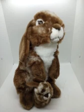 FAO Schwarz  13" Bunny Rabbit Plush w/ Baby Floppy Ears Toys R Us 2015