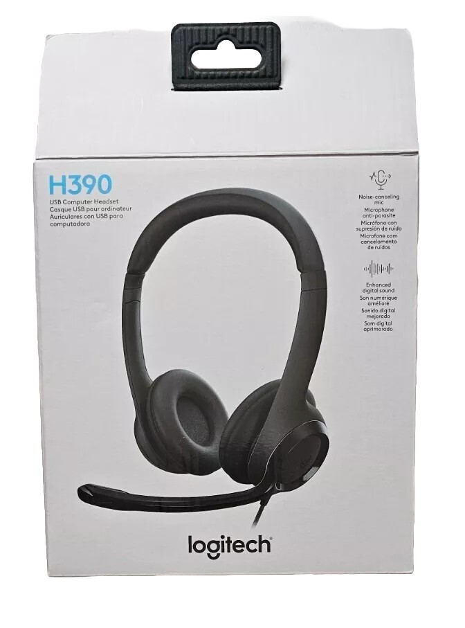 Logitech H390 Wired Over the Ear Headsets Black (‎981-000014
