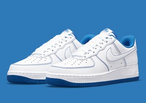 AUTHENTIC NIKE AIR FORCE 1 '07 Contrast Stitch White Blue CV1724 101 Men  size | eBay