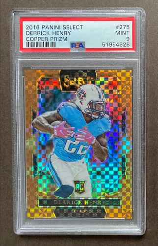 /49 2016 Select Derrick Henry Field Level Copper Prizm Rookie SP- Graded PSA 9