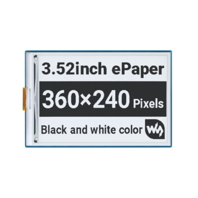 3.52inch e-Paper HAT 360×240 E-ink Display Module Black & White SPI No Backlight