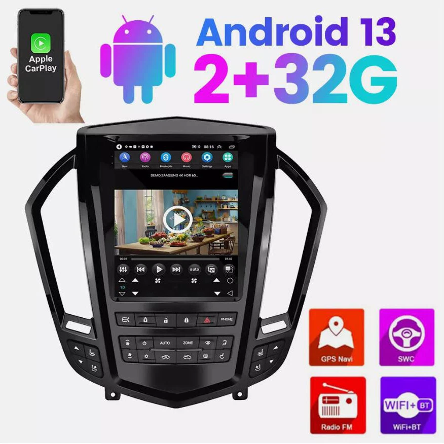 NUEVO 9.7" Carplay Android 13 Coche Estéreo Radio GPS Para Cadillac SRX 2009-2012 Foto 4 de 4