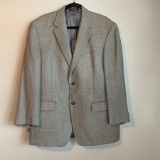Andrew Fezza Men's SILK  WORSTED WOOL Houndstooth Blazer Jacket Fusion 42R