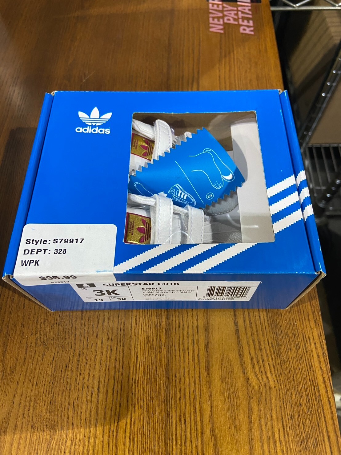 PONY Adidas Superstar Scarpe Culla Neonato Bambino (Sneaker S79917) NUOVE Bianco