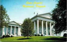 State Capitol Building Richmond Virginia Streetview Government Chrome Postcard