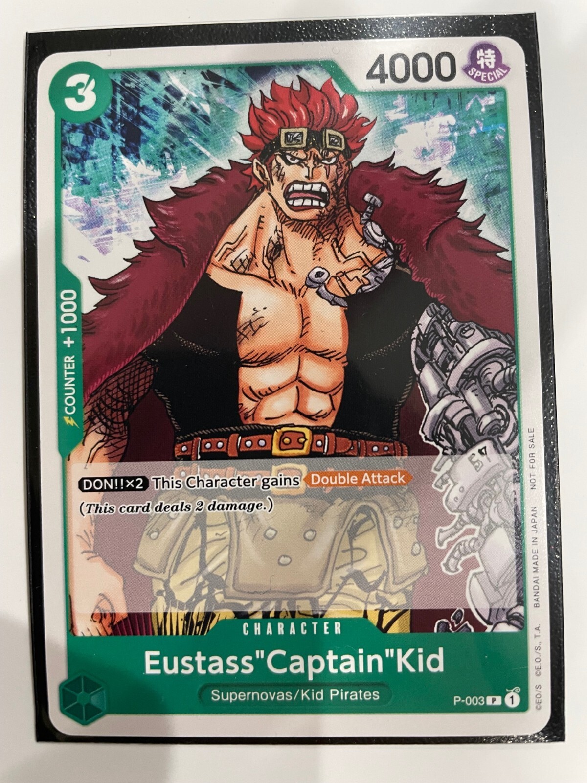 One Piece Card Game Eustass Captain Kid P-003 Promo Promotion Pack 2022 English