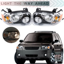 For Ford Escape 2005-2007 Halogen Amber Headlights Headlamps Factory Style Pair For Ford Escape 2005-2007 Halogen Amber Headlights Headlamps Factory Style Pair