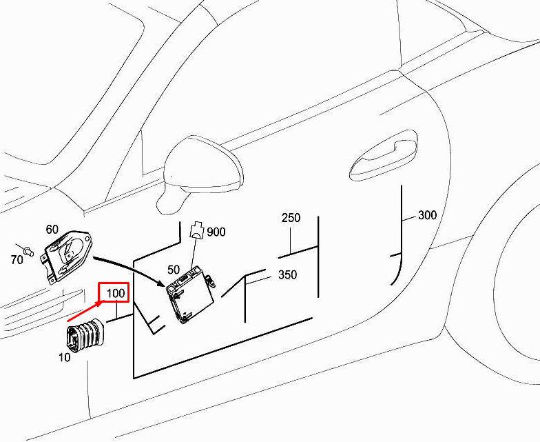 Faisceau de câbles de porte avant pour MERCEDES-BENZ SLK R172 A1725408001