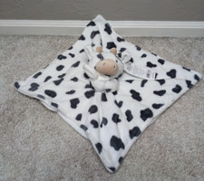 NWT Carters White Gray Spotted Plush Cow Farm Security Lovey 68138