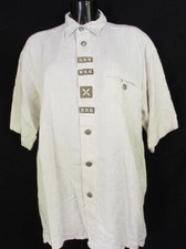 Size 39 Imperial light shirt with embroidery on leather short sleeve costume shirt TH023