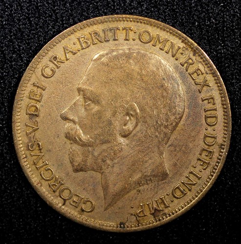 Great Britain George V (1910-1936) Bronze 1917 1 Penny WWI ISSUE KM# 810 (511) - Picture 2 of 3