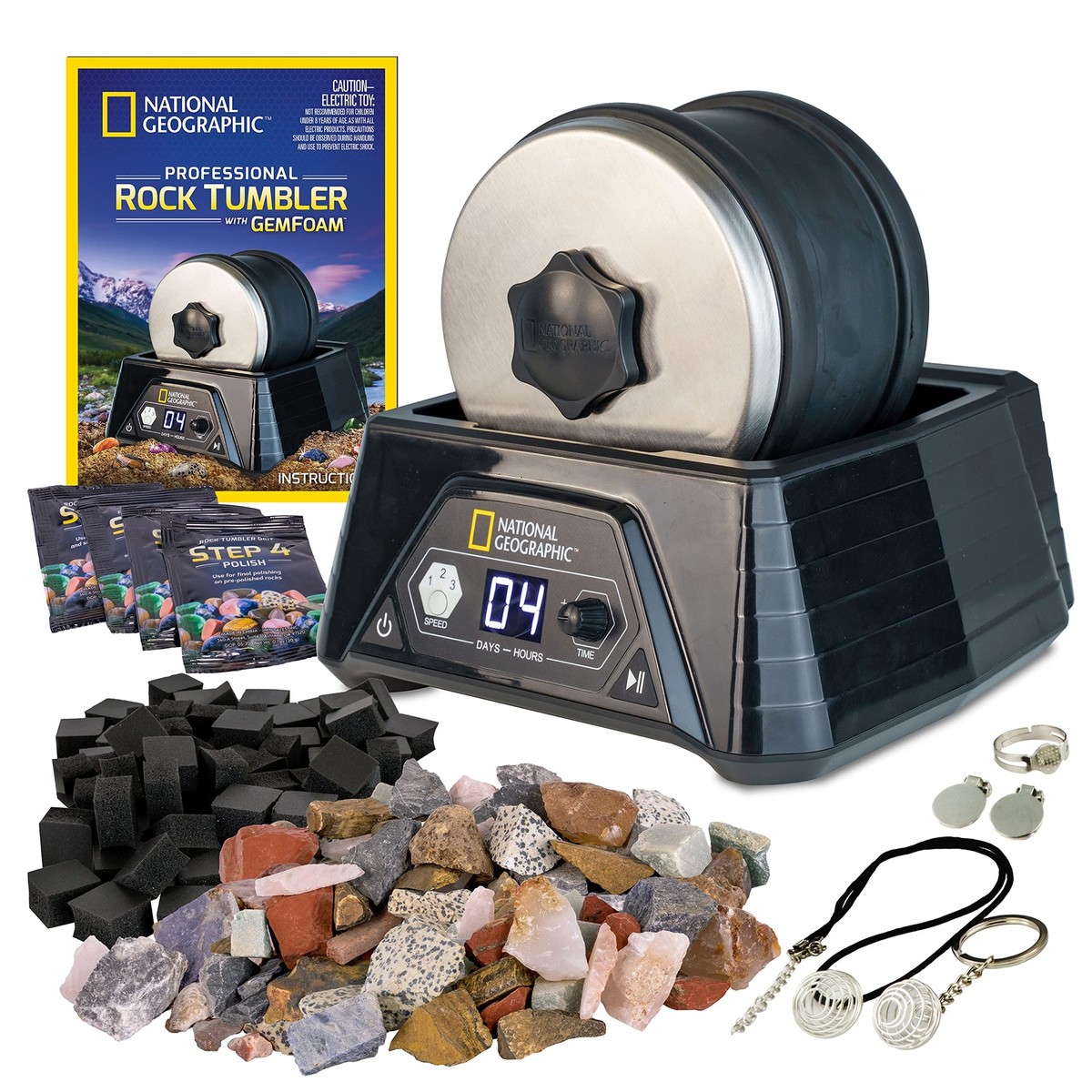 National Geographic Professional Rock Tumbler Kit – Extra Large 2