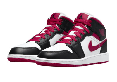 Brand New Air Jordan 1 Mid GS Very Berry White Black 554725-016 7Y  