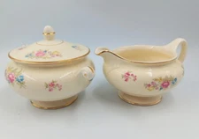 Sugar Bowl & Creamer Eggshell Nautilus China 1946 & 28 Homer Laughlin