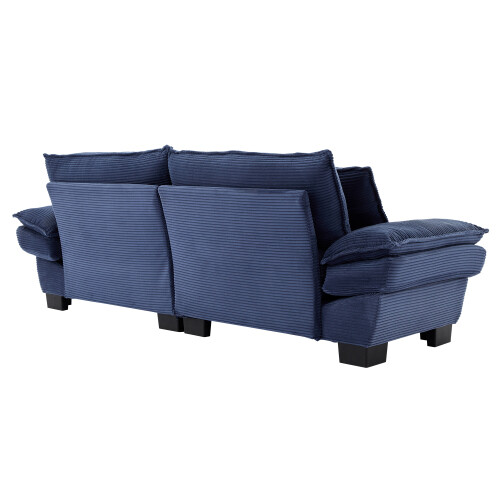 Blue Corduroy Sofa Sleeper Couch Loveseat Pillows Upholstered Deep Seat Sofa - Picture 7 of 13