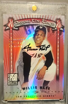 willie mays 2001 donruss elite Passing the Torch Auto /100 clear auto,gradeable!