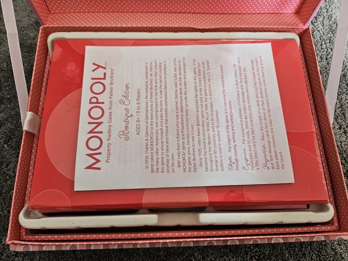 Monopoly Board Game Boutique Edition Pink Edition Collectable | eBay