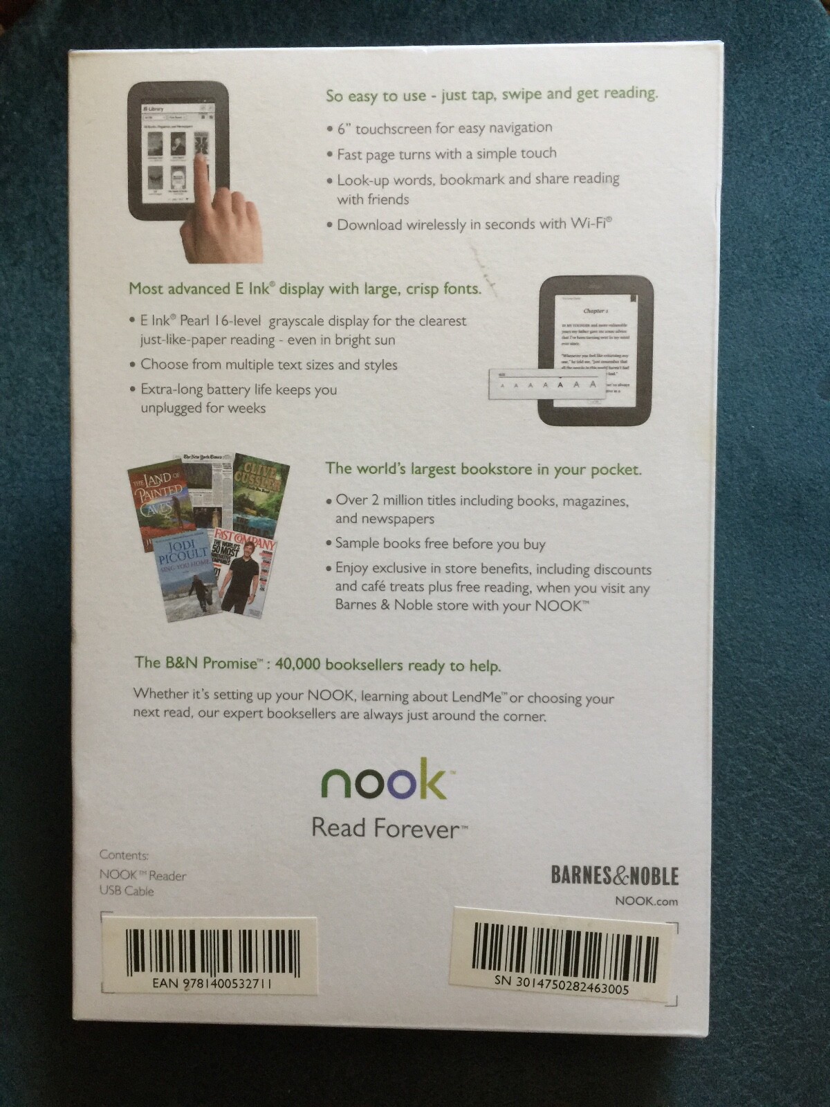 Barnes Noble Nook Simple Touch 2gb Wi Fi 6in Ebook Reader