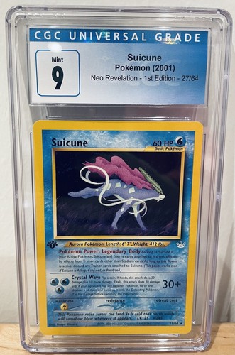 Suicune (1st Edition) graded CGC 9 for sale on eBay