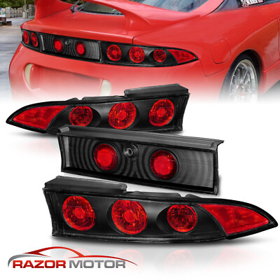 1995-1999 Mitsubishi Eclipse Black Taillights 3Pcs G2 | Left