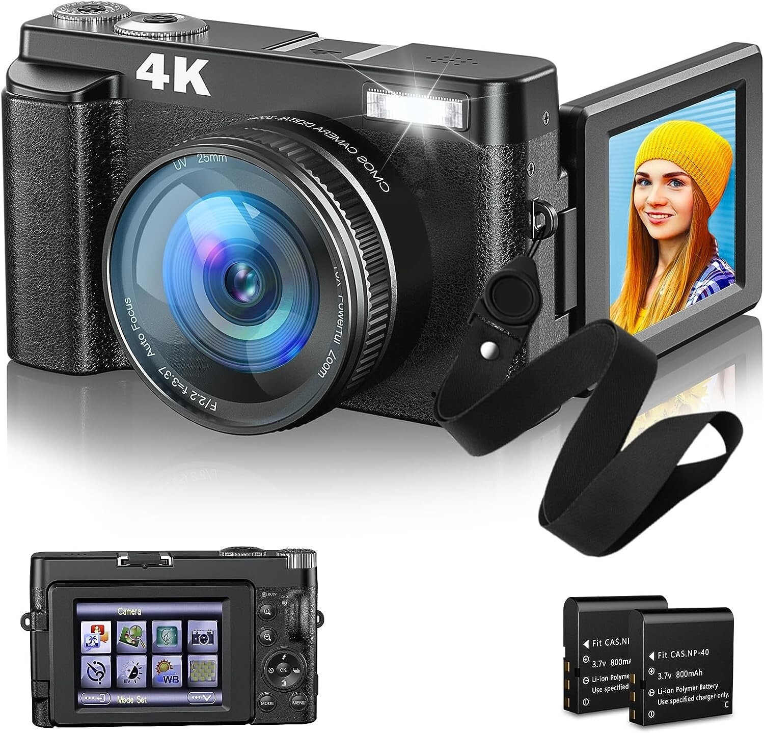 4K Digital Camera Flip screen 48MP for Photography ,Video Autofocus ...