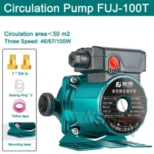 220V 100W Silent Booster Pump 3-Speed Domestic Hot Water Circulation Pump 