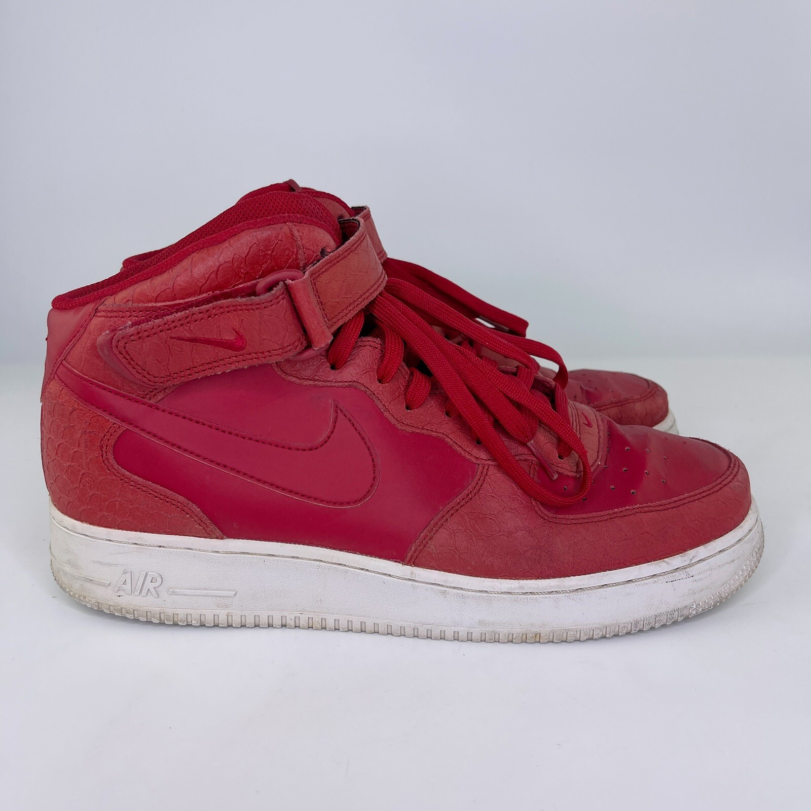 Nike Air Force 1 Mid Red Python Shoes 804609-601,… - image 2