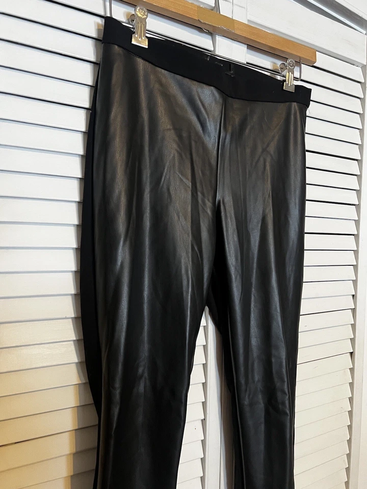 Pantalones para mujer ANN TAYLOR talla 4 imitación cuero delantero elástico ajustados tiro medio tobillo Foto 2 de 4