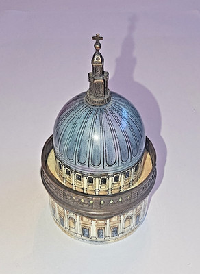 NEUPREIS! Staffordshire Emaille St Paul's Cathedral Bonbonniere Weihnachten