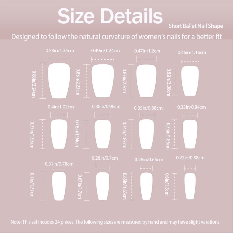 24PCS Romantic Couple Press-On Nails - Valentine Coffin Design