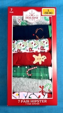 NIB HOLIDAY TIME Christmas Hipster Underwear 7 Pack Women size S 12-14 Panties