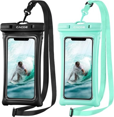 CACOE [Floatable] Floating Universal IPX8 Waterproof Phone Case 2 Pack-Up to 7.0