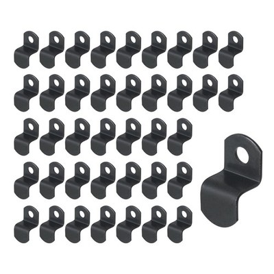 Mewutal 40pcs 3/8'' Depth Flat Offset Canvas Clips Black Metal Photo Frame Cli...