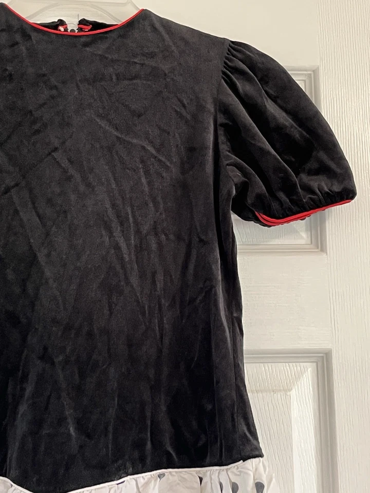 Rare Editions Dress Girls Size 14 Vintage Black White Polka Dots Short Sleeves - Image 4 of 4