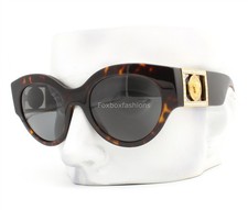Versace Sunglasses VE4438B 108/87 Polished Brown Havana Gold Logo with Case