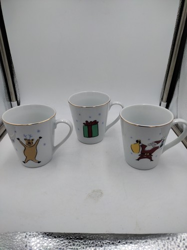 MERRY BRITE - Lot of Three (3) Merry Christmas Cups Mugs