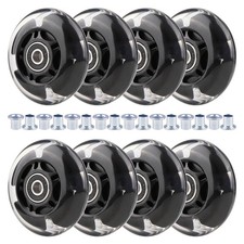 8pcs Inline Skate Wheels Led LightUp Wheels 64/70/72/76/80mm w/Bushings 8588A...