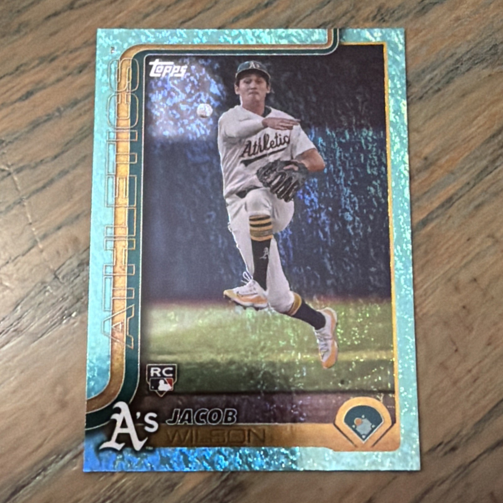 2025 Topps Series 1 Jacob Wilson #314 Aqua Holo Foil (RC) Athletics🔥