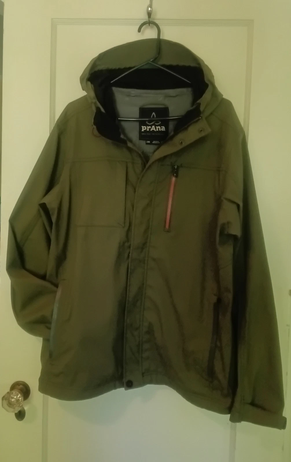 PrAna Zion Jacket Mens L Green Wind Rain Resistant Performance Outdoor Hooded image 1