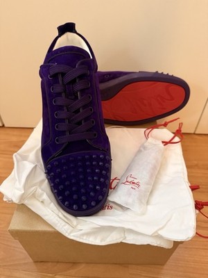 Christian Louboutin Louis Junior Spikes Violett Neu Gr. 44 + Box + Staubbeutel 2