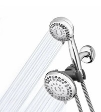 Waterpik 12-Mode 2-in-1 Dual Shower Head System with 5-Foot Hose Chrome Bran New